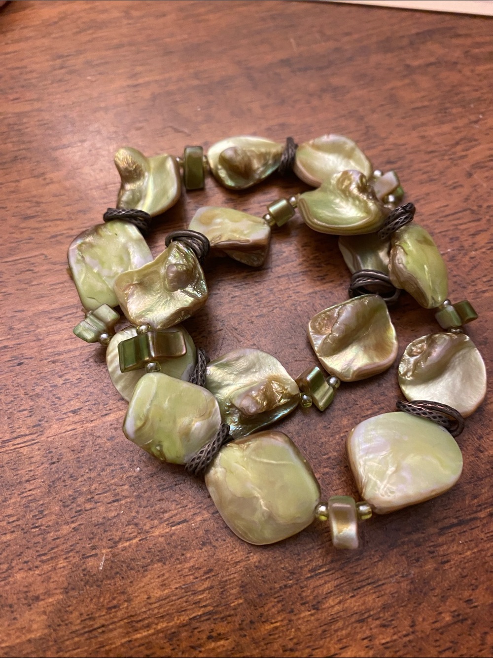 FREE TWO!!! ABALONE Stretch Bracelet Pair
